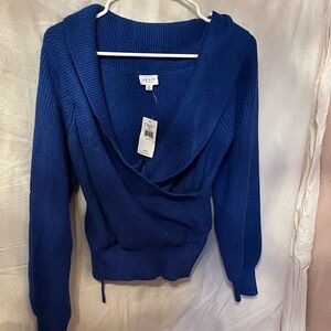 Surplice Off The Shoulder Sweater